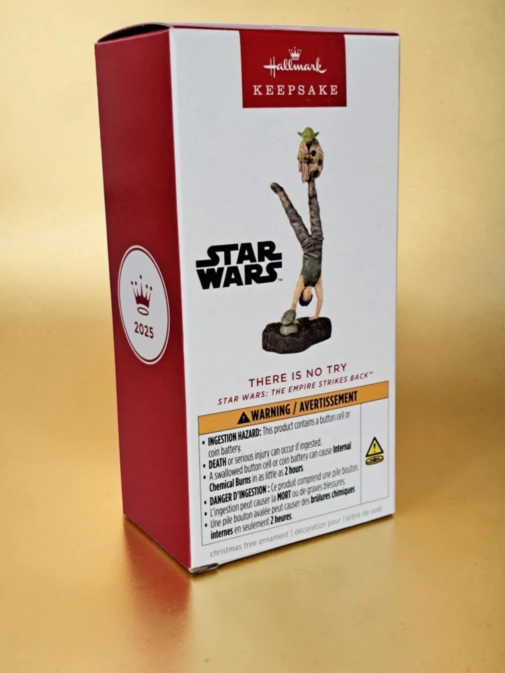 Hallmark Keepsake 2025 Star Wars There Is No Try Yoda Luke Sound Ornament New